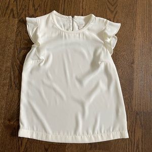Off White Flutter Sleeve Shirt J.Crew Factory Size 6